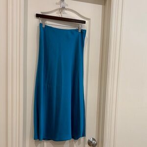 J Crew Turquoise Silk Maxi Skirt